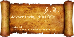 Javorniczky Miklós névjegykártya