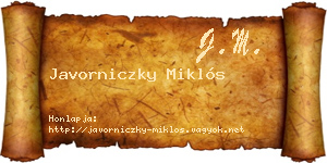 Javorniczky Miklós névjegykártya