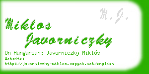 miklos javorniczky business card
